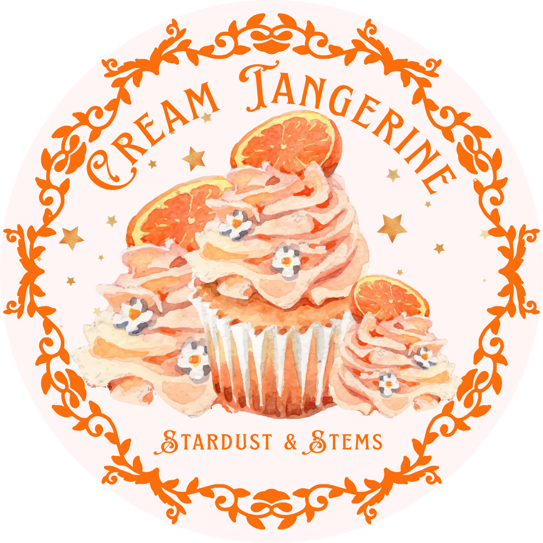CREAM TANGERINE- Candied Citrus, Pink Peppercorn, Meringue Cookies, Brown Sugar, Vanilla Waffle Cone, Savoy Truffle, Crystallized Ginger, Sandalwood