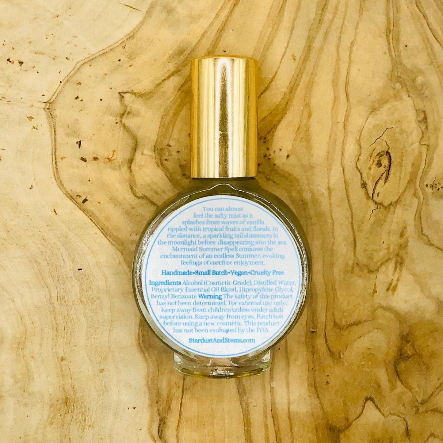 Mermaid Summer Spell Perfume, Best Vanilla Aquatic Scent, Essential Oil Indie Fragrance, Witch Perfume, Crystal Mermaid Crown & Shell Gifts