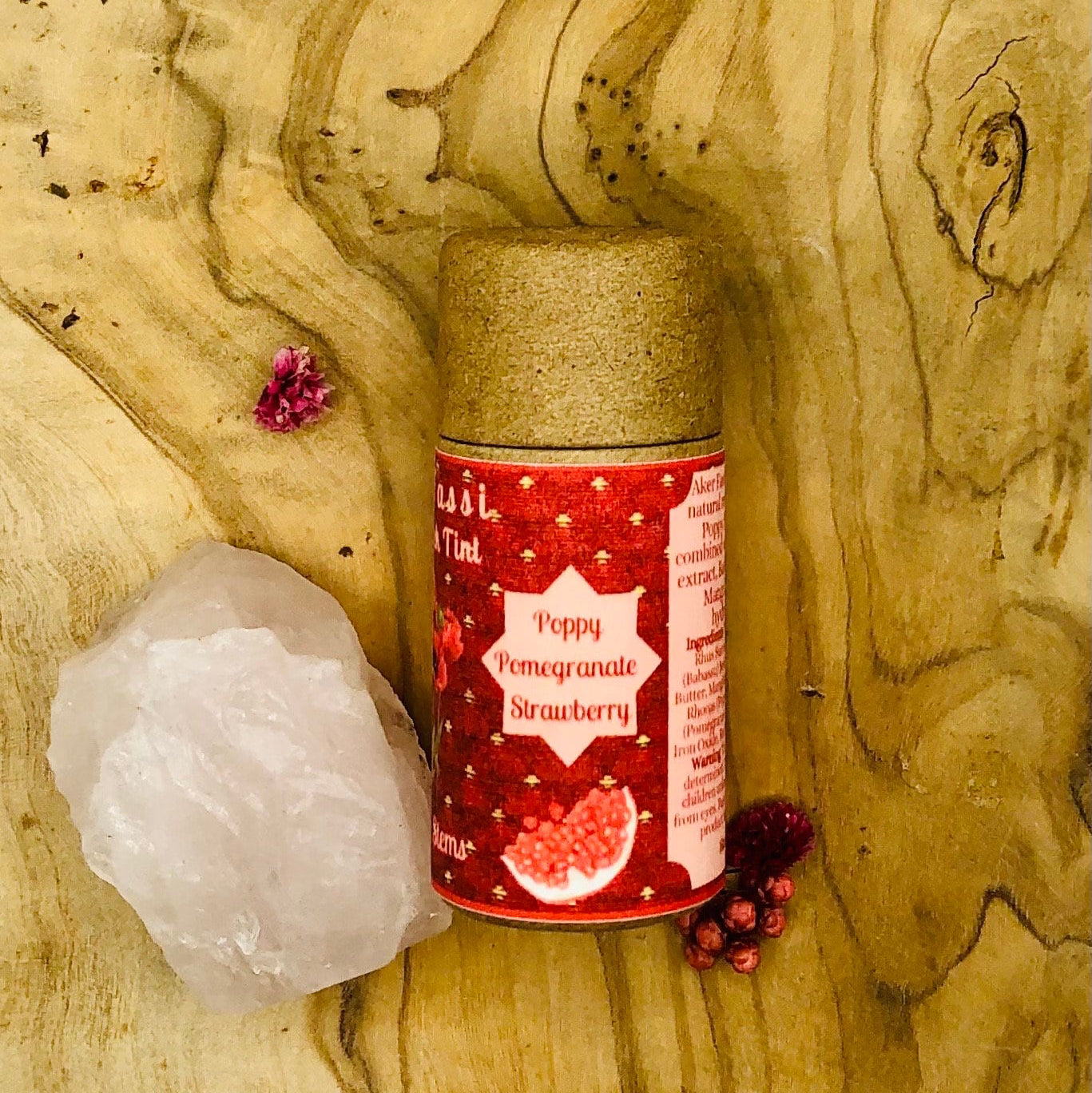 AKER FASSI Eco-Friendly Lip and Cheek TINT, Moroccan Natural Red Matte Lipstick & Cream Blush Made From Poppies, Pomegranate and Strawberry