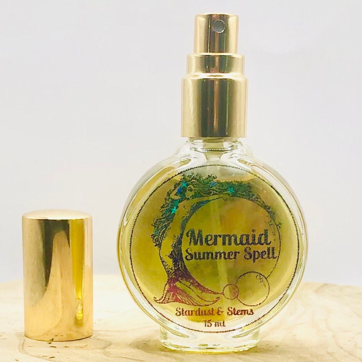 Mermaid Summer Spell Perfume, Best Vanilla Aquatic Scent, Essential Oil Indie Fragrance, Witch Perfume, Crystal Mermaid Crown & Shell Gifts