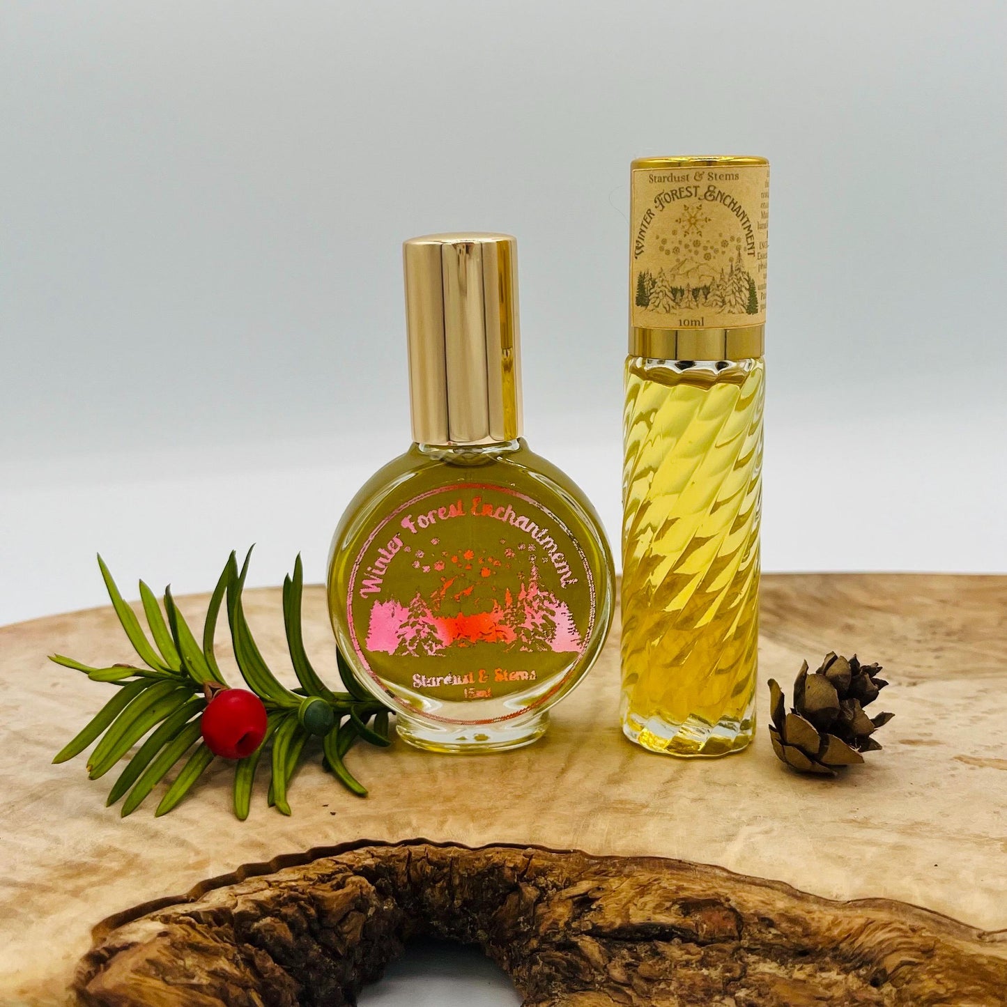 WINTER FOREST ENCHANTMENT Vanilla Peppermint Fir Perfume, Snow Fairy Queen Pine Christmas Scent, Solstice Magic Cottagecore Fragrance Gift
