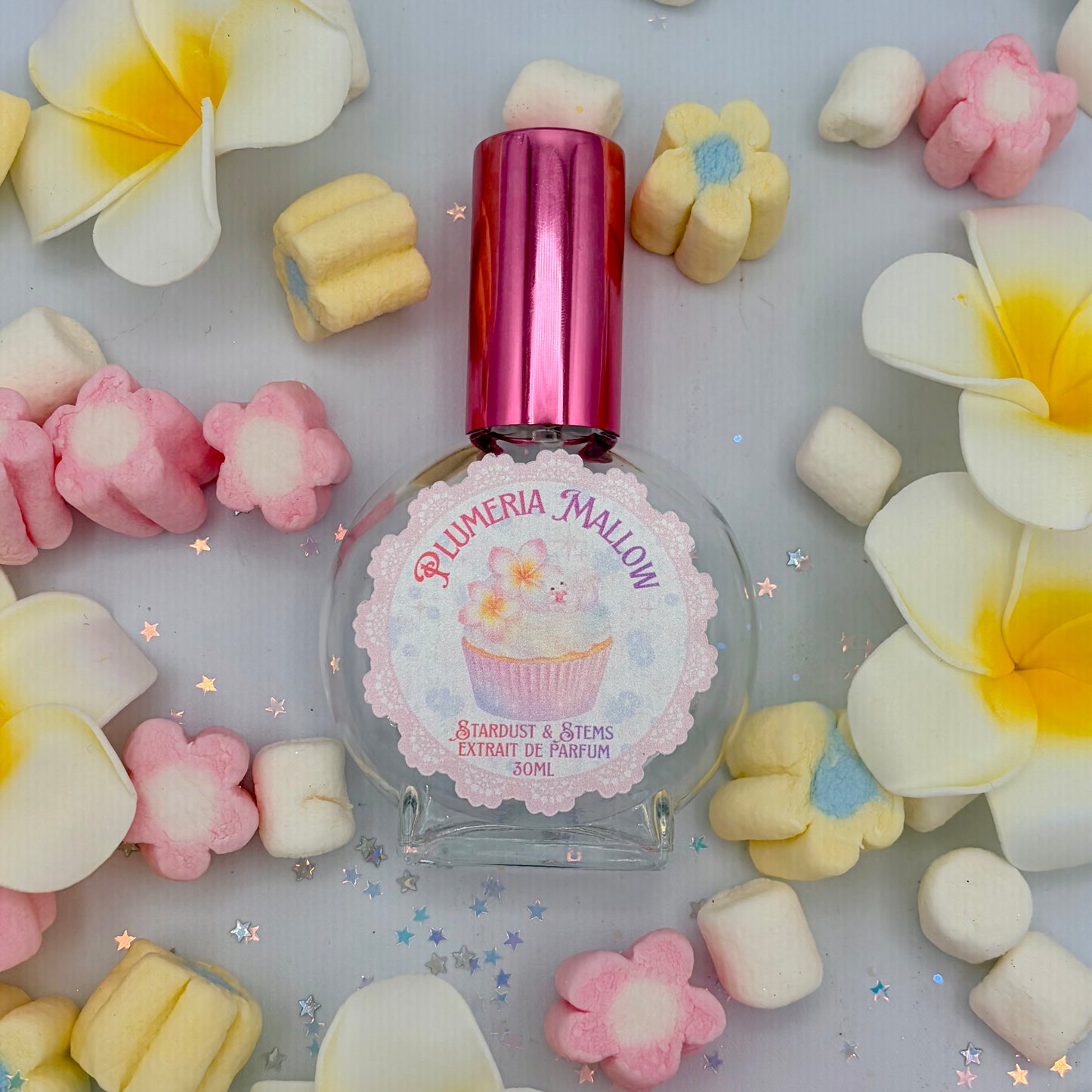 Plumeria Mallow Perfume – Sugared Plumeria, Vanilla Marshmallow & Soft Cashmere Woods