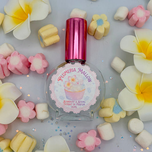 Plumeria Mallow Perfume – Sugared Plumeria, Vanilla Marshmallow & Soft Cashmere Woods