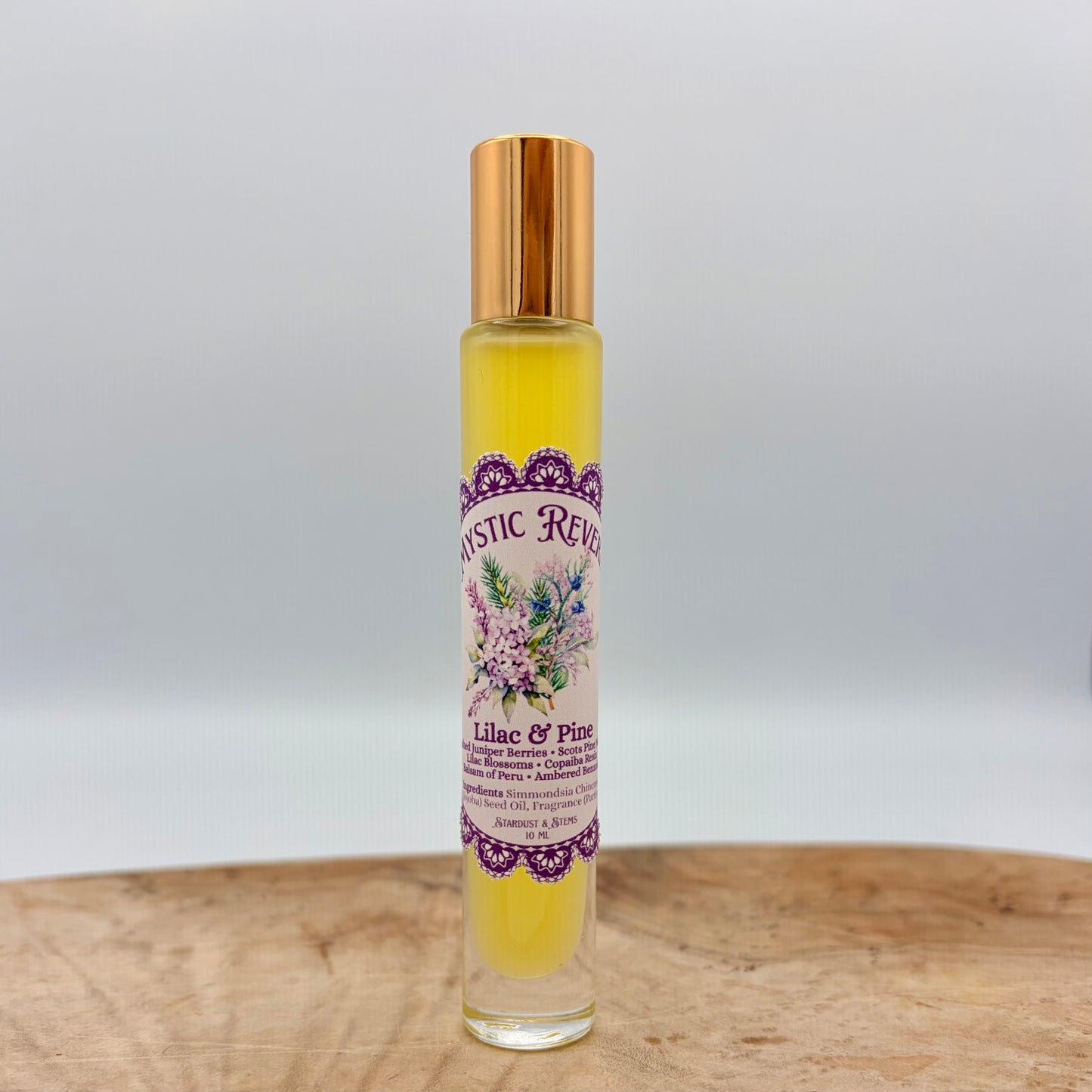 MYSTIC REVERIE Lilac & Pine Perfume- Crushed Juniper Berries, Lilac Blossoms, Scots Pine Needles, Copaiba Resin, Balsam of Peru, Amber Benzoin