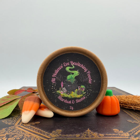 ALL HALLOWS' EVE BEWITCHING POWDER- Shimmering Gold Bronzer with Real Pumpkin Spice for Autumn, Fall & Halloween