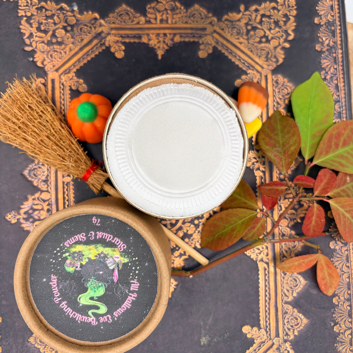 ALL HALLOWS' EVE BEWITCHING POWDER- Shimmering Gold Bronzer with Real Pumpkin Spice for Autumn, Fall & Halloween