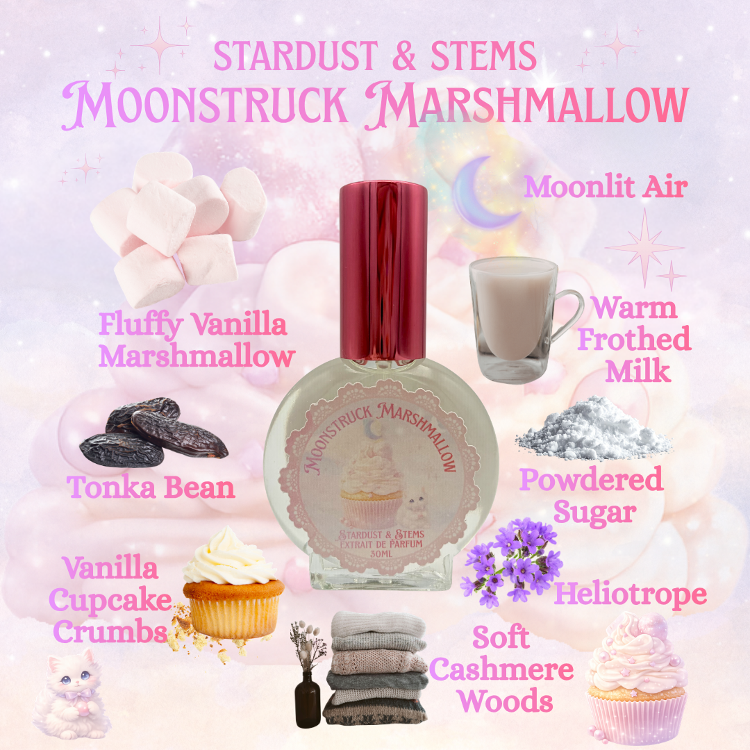 Moonstruck Marshmallow Perfume – Airy Vanilla Marshmallow, Whipped Milk & Soft Cashmere Woods