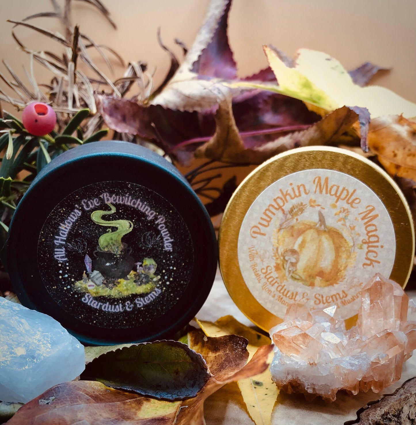 Fall Cozy Pumpkin Self Care Gift Set with Fall Lip Balm, Dusting Powder and Perfume, Autumn Gift Basket, Cozy Cottage Cottagecore Gift Ideas