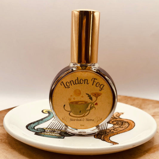 LONDON FOG PERFUME with Essential Oils, Real Black Tea, Lavender and the Best Creamy Vanilla, Spray or Roller Scent, Gift for a Magic Witch