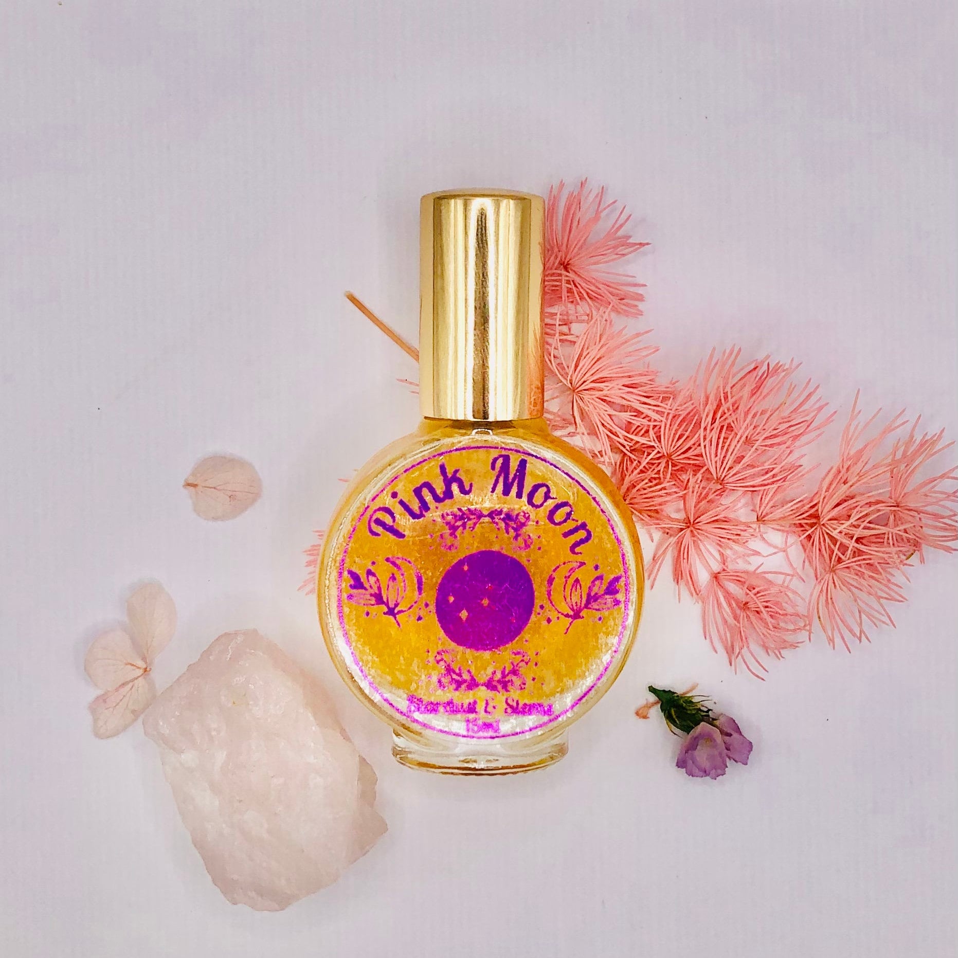 PINK MOON PERFUME, Pheromone, Sandalwood, Garden Essential Oil Magic, Attraction, Faerie, Witch, Paraben-Free Indie Fragrance, Hippie Scent