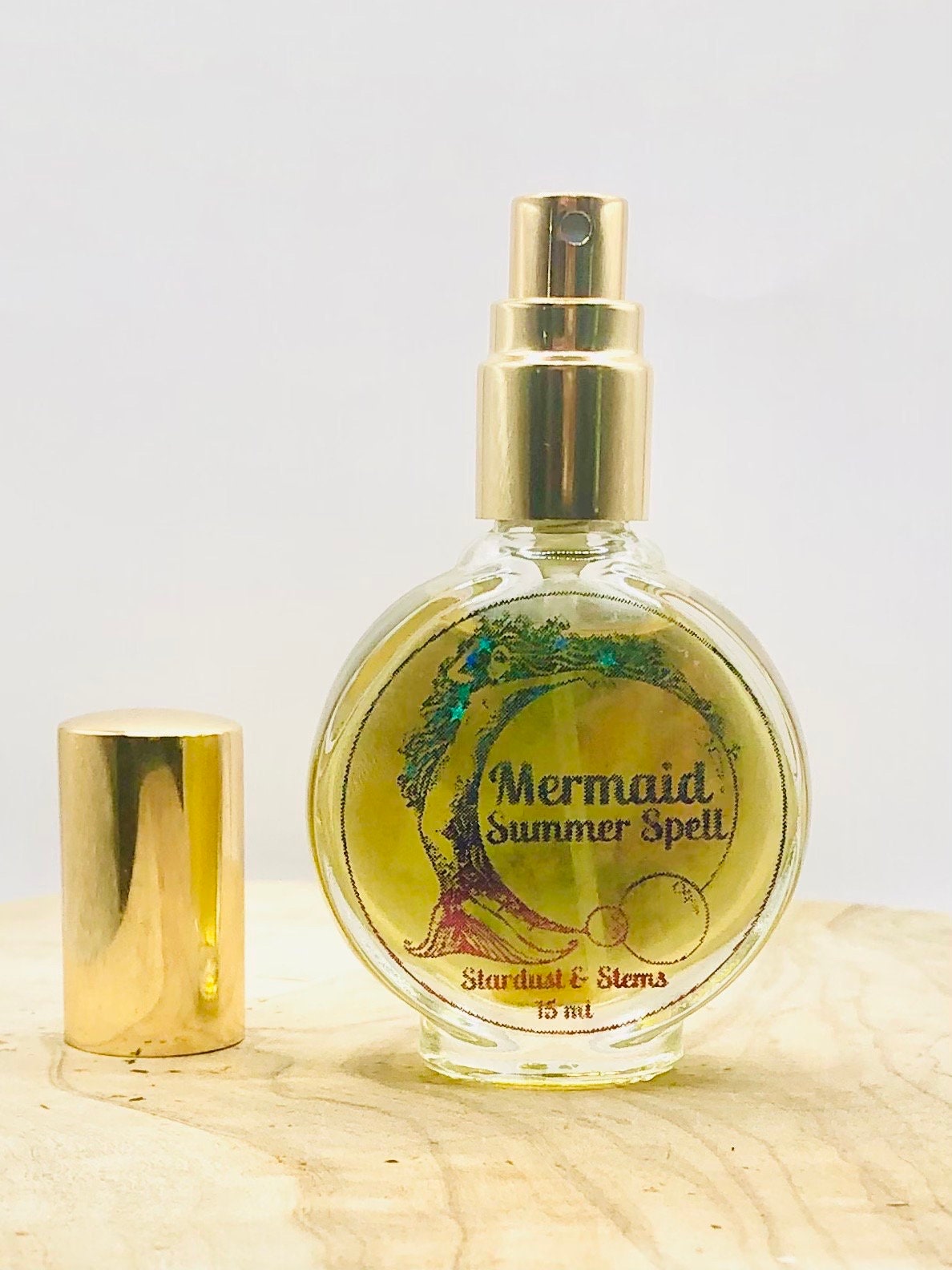 Mermaid Summer Spell Perfume, Best Vanilla Aquatic Scent, Essential Oil Indie Fragrance, Witch Perfume, Crystal Mermaid Crown & Shell Gifts