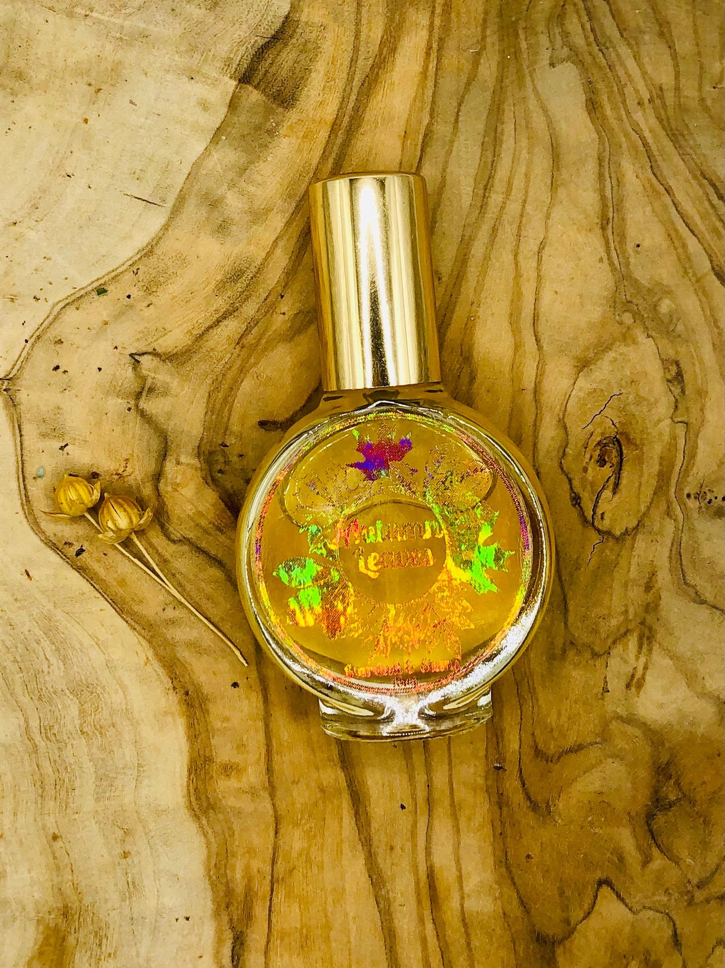 AUTUMN LEAVES Fall Perfume Oil or Atomizer Spray, Halloween Fragrance, Cozy Cabin, Handcrafted, Small Batch with Crystal Leaf, Indie Scent