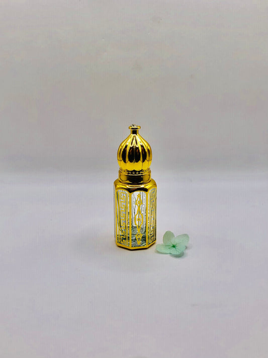 Gold Perfume Roller Bottle, 6ml Faceted Crystal Rollerball Refillable Perfume Oil Bottle, Empty Glass Perfume Lover Gift, Art Deco Attar