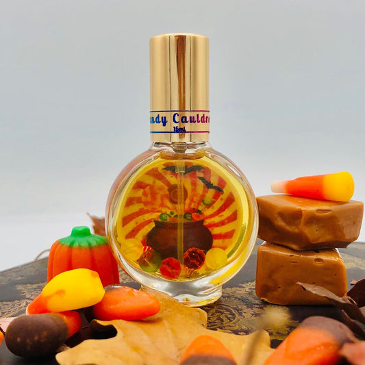 CANDY CAULDRON Enchanted Halloween Fall Perfume, Marshmallow & Cocoa, Witchy Indie Scents, Natural Fragrance Oils for Seasonal Autumn Magick