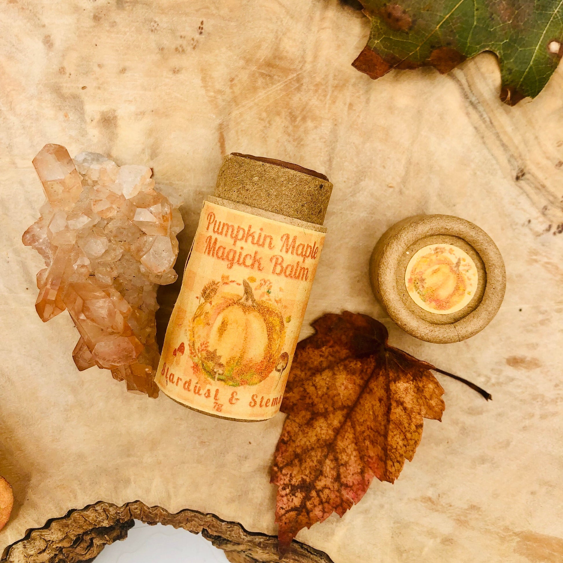 Pumpkin Maple Magick Lip Balm, Handmade Fall Spice Scent | Halloween & Autumn Gift Idea | Eco-friendly, Non-synthetic, Hydrating Pumpkin Oil