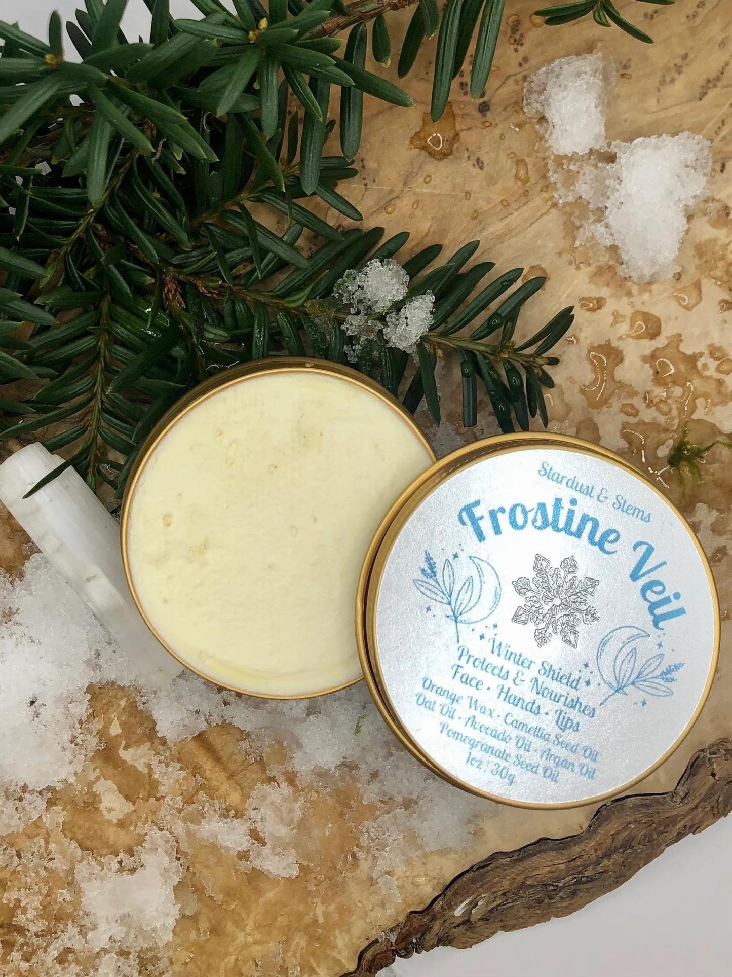 FROSTINE VEIL Moisturizer for Winter Skin, Orange Wax Soothing Skincare for Dry Chapped Hands & Feet, Nourishing Ointment, Itch Relief Cream