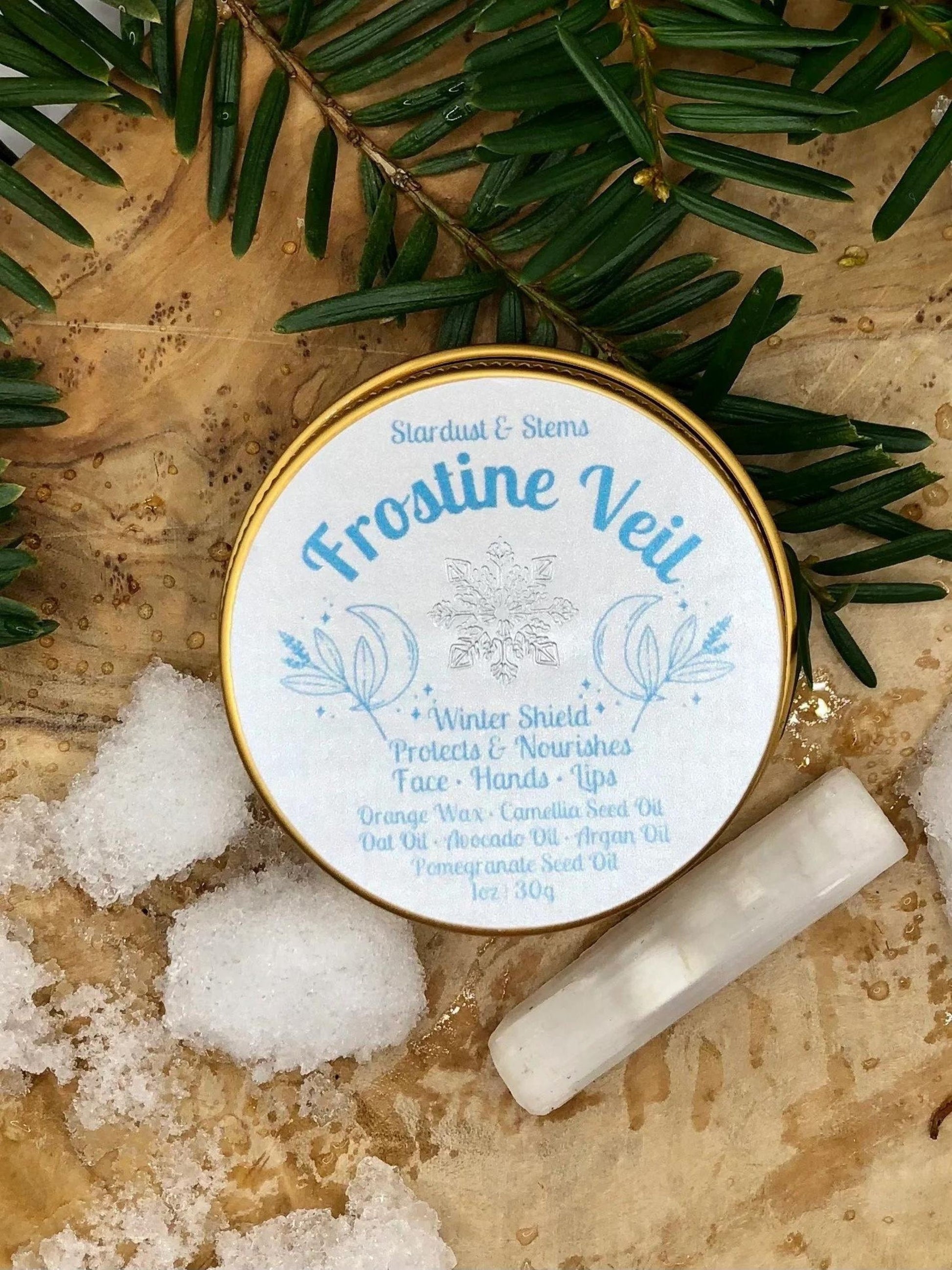 FROSTINE VEIL Moisturizer for Winter Skin, Orange Wax Soothing Skincare for Dry Chapped Hands & Feet, Nourishing Ointment, Itch Relief Cream