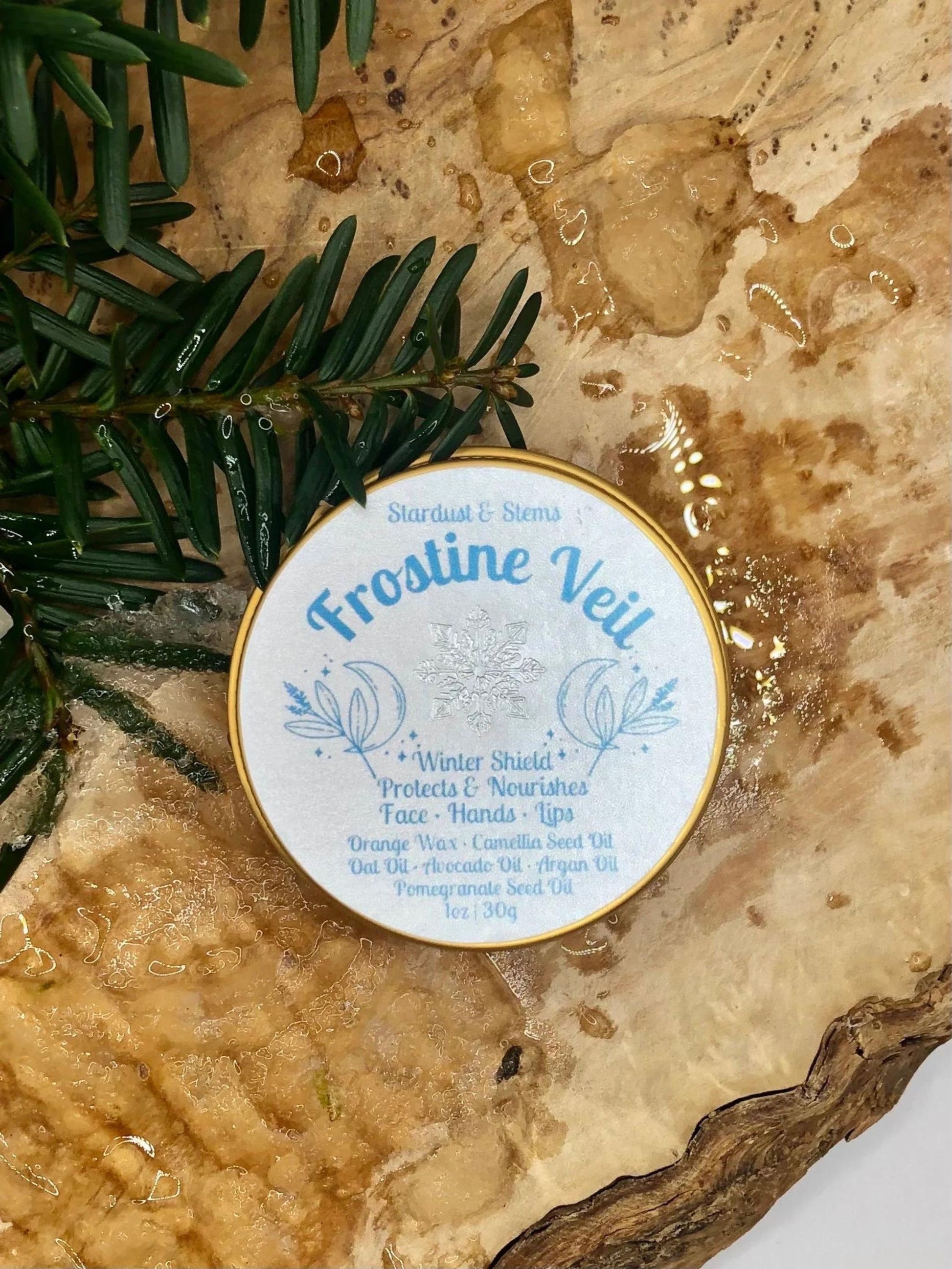 FROSTINE VEIL Moisturizer for Winter Skin, Orange Wax Soothing Skincare for Dry Chapped Hands & Feet, Nourishing Ointment, Itch Relief Cream