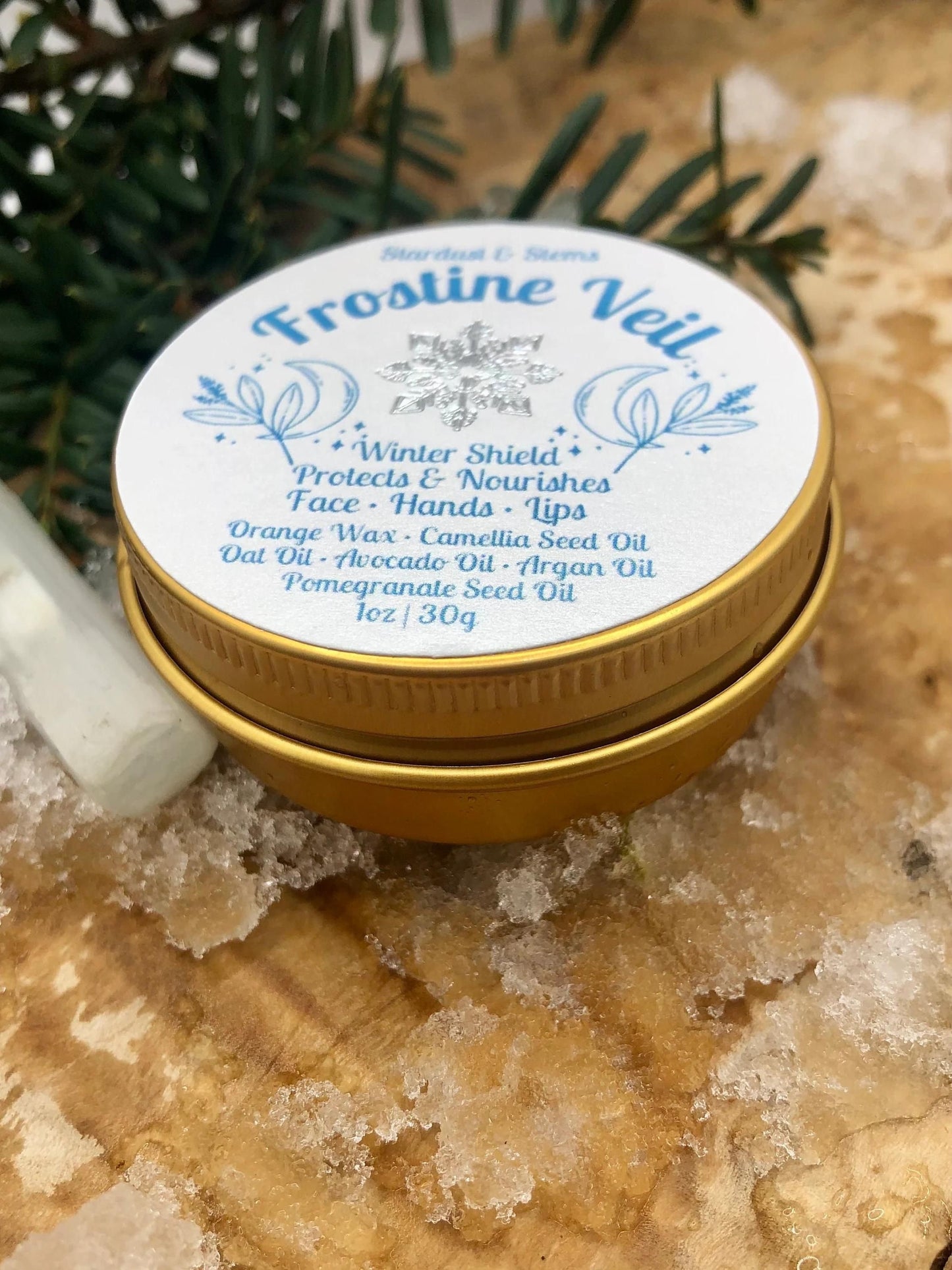 FROSTINE VEIL Moisturizer for Winter Skin, Orange Wax Soothing Skincare for Dry Chapped Hands & Feet, Nourishing Ointment, Itch Relief Cream