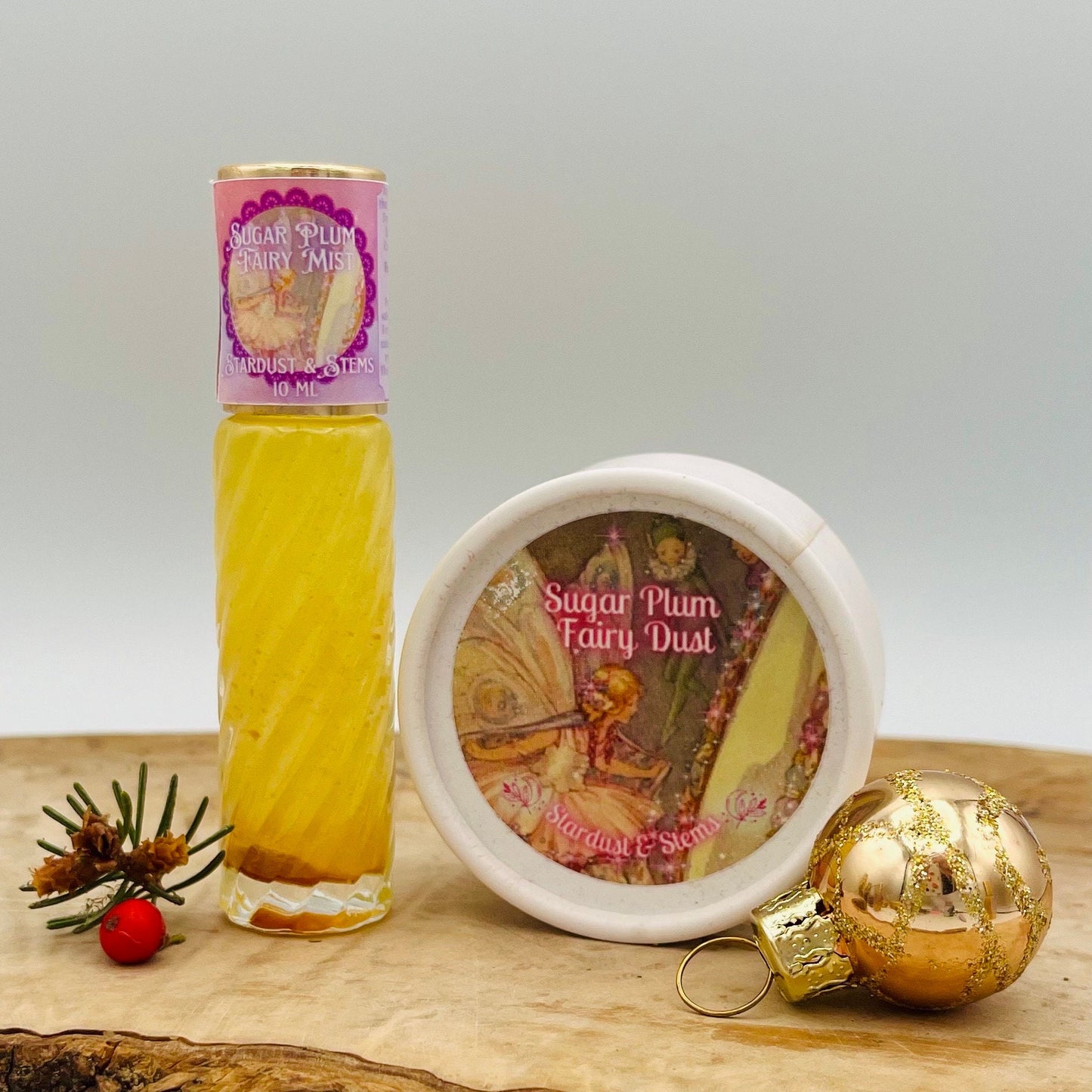 Sugar Plum Fairy Gift Set- Nutcracker Ballet Core Magical Perfume Gift, Herbal Lip Balm, Faery Perfume, Stocking Stuffer, Secret Santa Idea