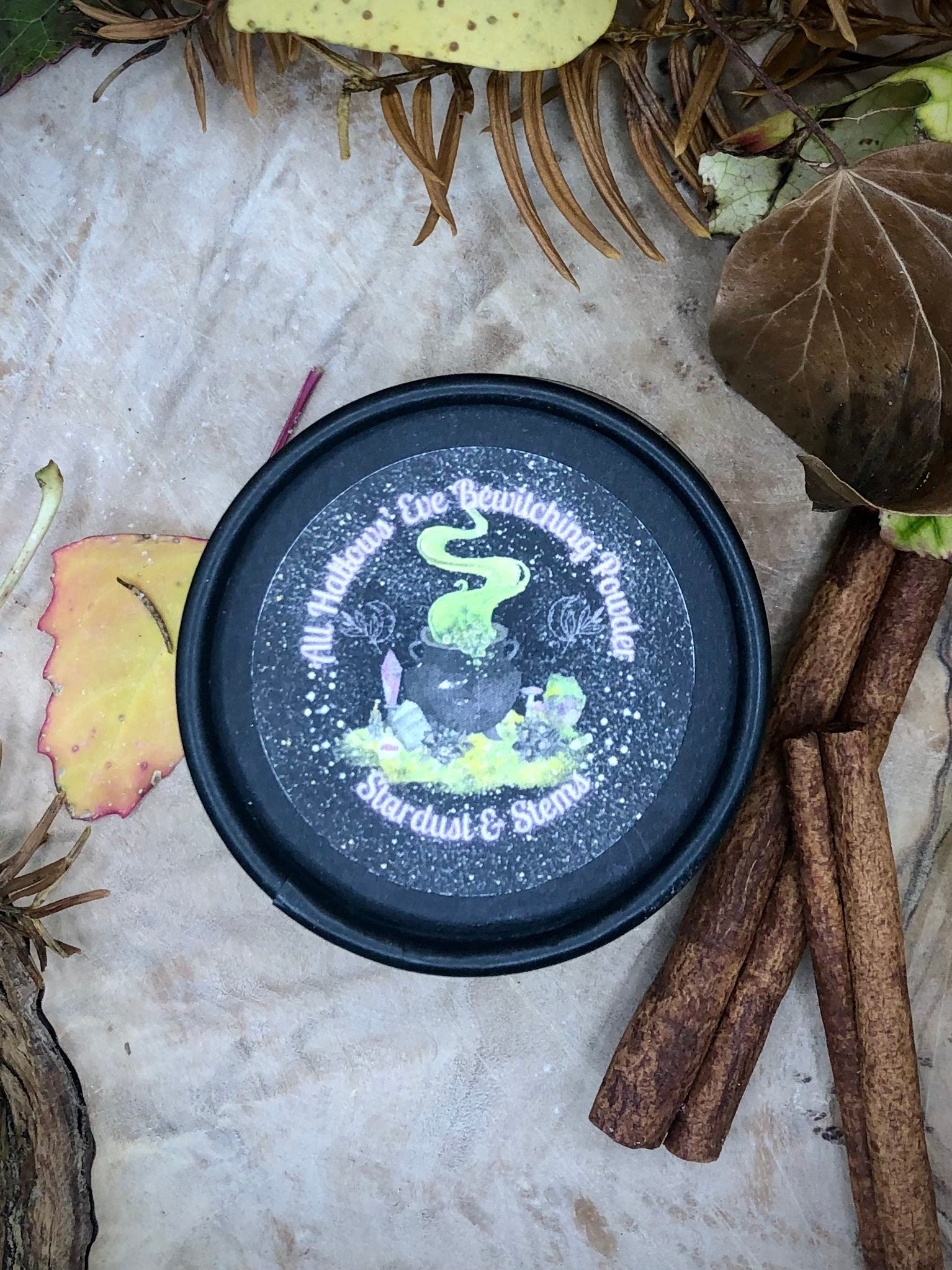 ALL HALLOWS' EVE Bewitching Bronzer Powder with Real Pumpkin Spice, Glitter Makeup, Handmade Samhain Gift, Witch Magic Fall Halloween Makeup