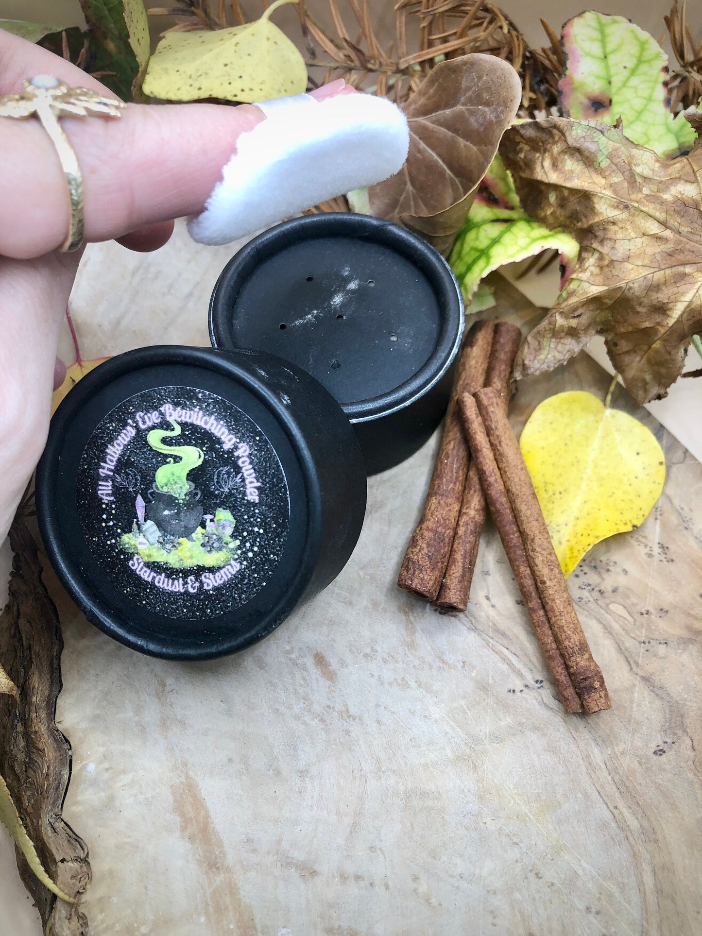 ALL HALLOWS' EVE Bewitching Bronzer Powder with Real Pumpkin Spice, Glitter Makeup, Handmade Samhain Gift, Witch Magic Fall Halloween Makeup