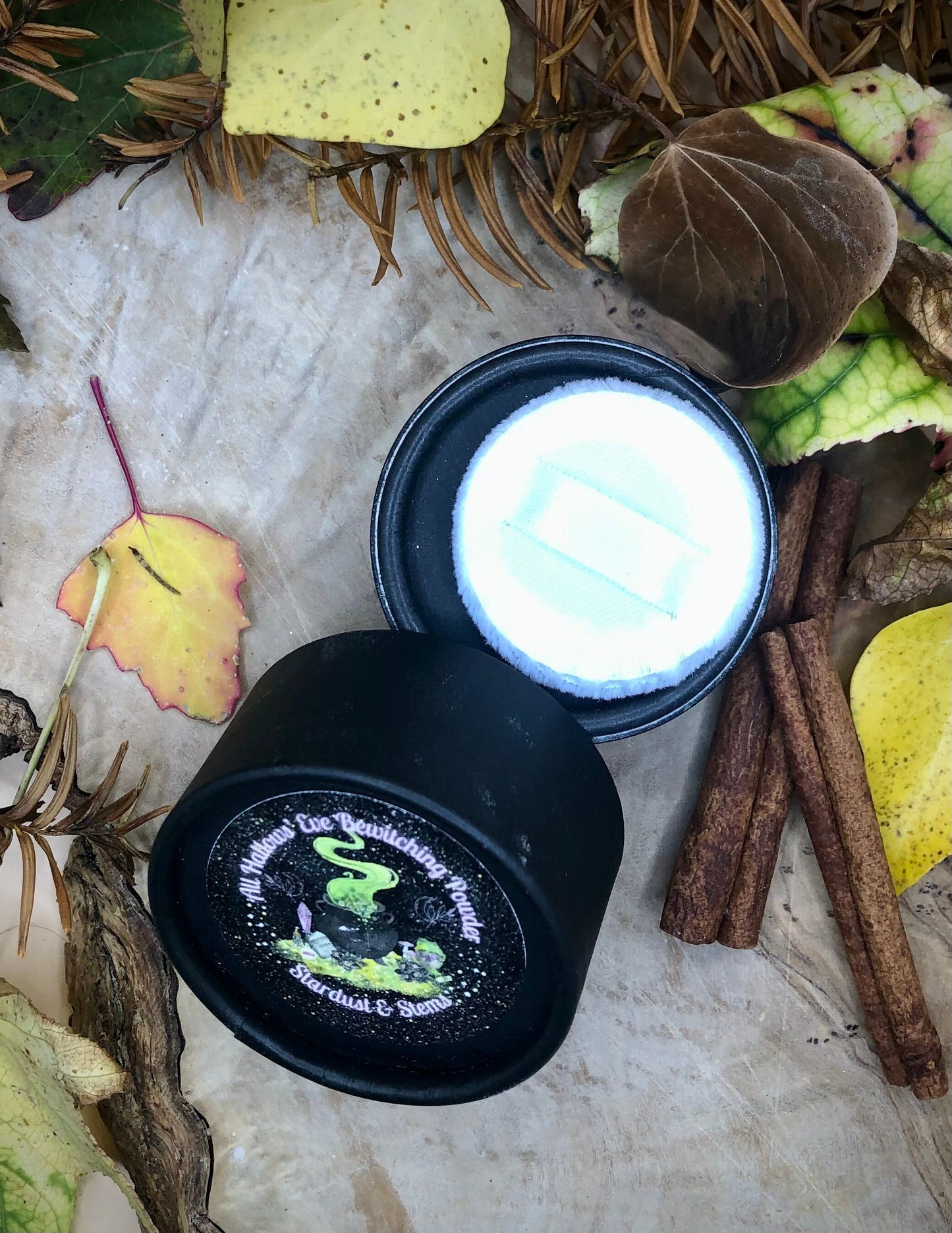 ALL HALLOWS' EVE Bewitching Bronzer Powder with Real Pumpkin Spice, Glitter Makeup, Handmade Samhain Gift, Witch Magic Fall Halloween Makeup