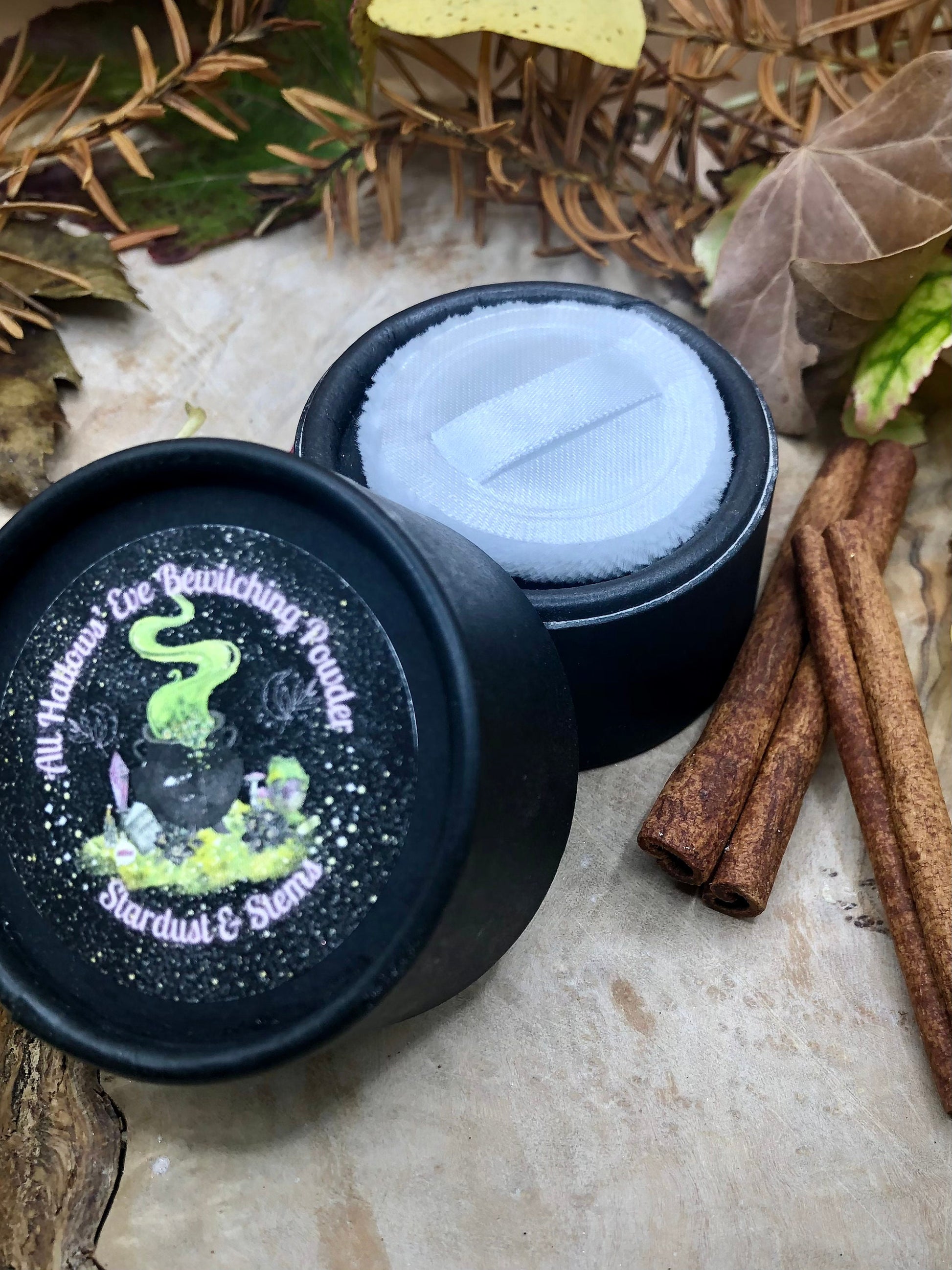 ALL HALLOWS' EVE Bewitching Bronzer Powder with Real Pumpkin Spice, Glitter Makeup, Handmade Samhain Gift, Witch Magic Fall Halloween Makeup