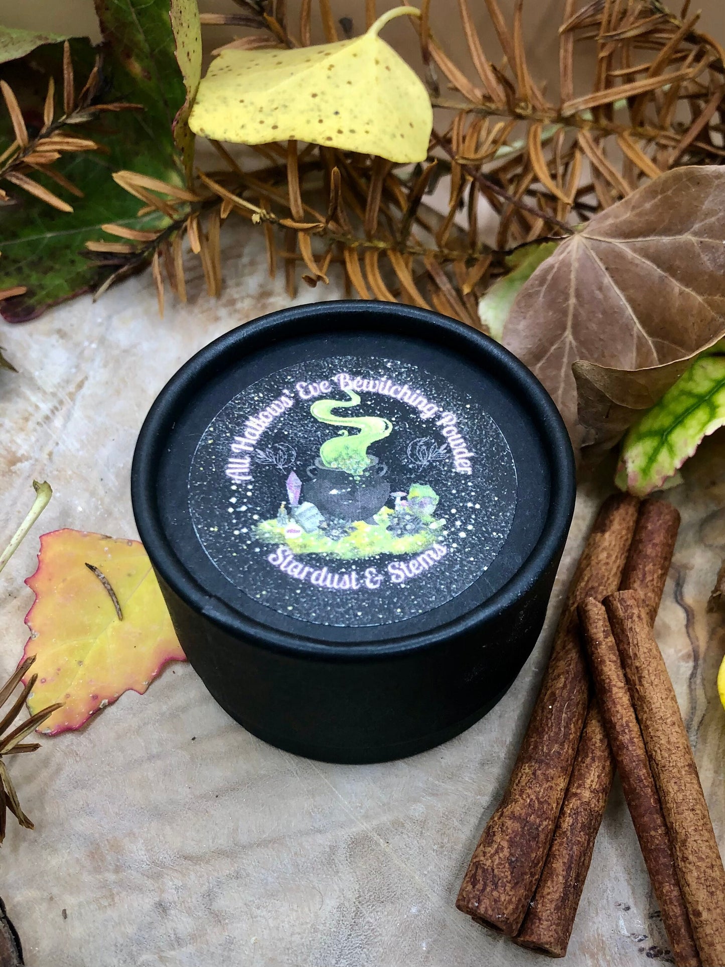 ALL HALLOWS' EVE Bewitching Bronzer Powder with Real Pumpkin Spice, Glitter Makeup, Handmade Samhain Gift, Witch Magic Fall Halloween Makeup