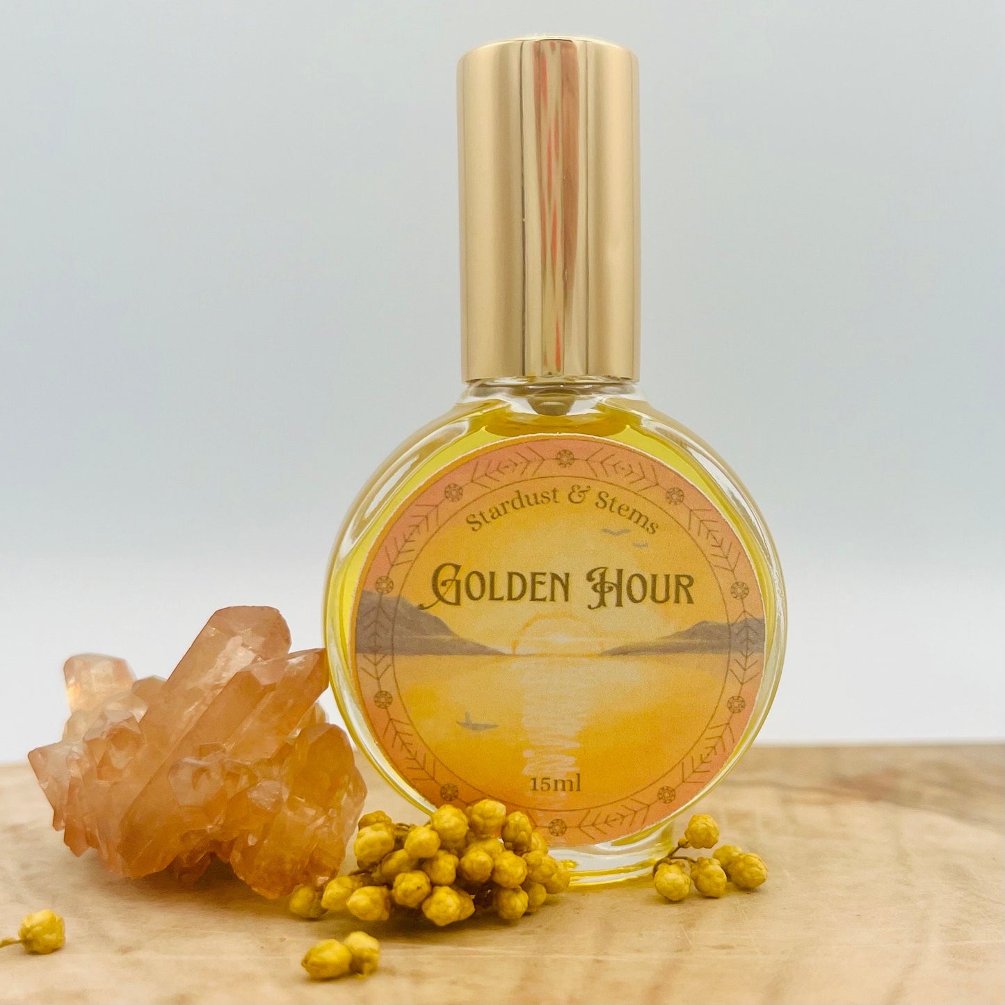 GOLDEN HOUR Baltic Amber Scent, Dark Amber Orange Cedarwood Vanilla Perfume, Golden Sands Incense Fragrance, Calming Clean Unisex Perfume