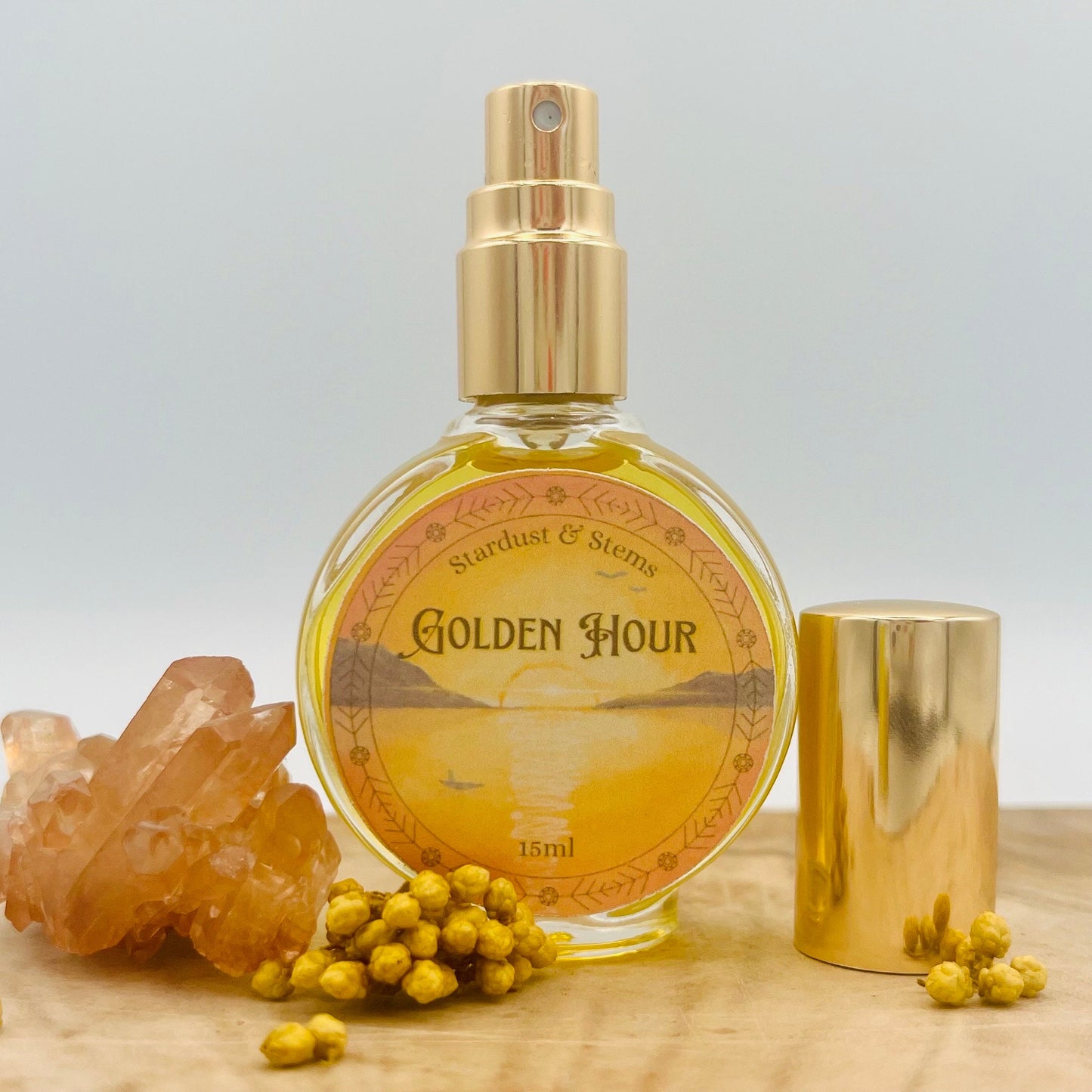 GOLDEN HOUR Baltic Amber Scent, Dark Amber Orange Cedarwood Vanilla Perfume, Golden Sands Incense Fragrance, Calming Clean Unisex Perfume