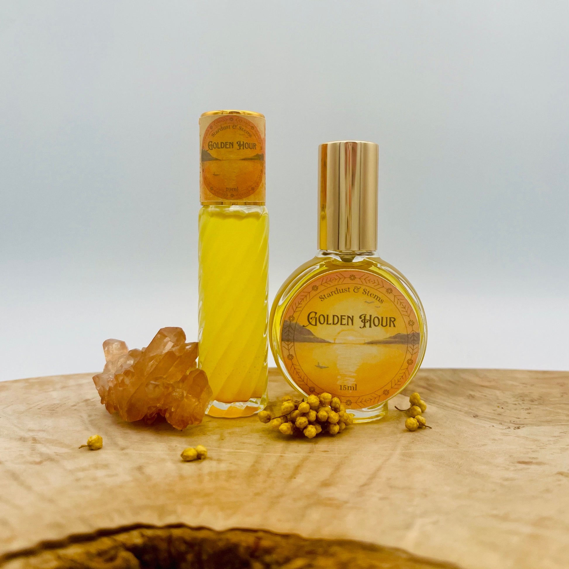 GOLDEN HOUR Baltic Amber Scent, Dark Amber Orange Cedarwood Vanilla Perfume, Golden Sands Incense Fragrance, Calming Clean Unisex Perfume