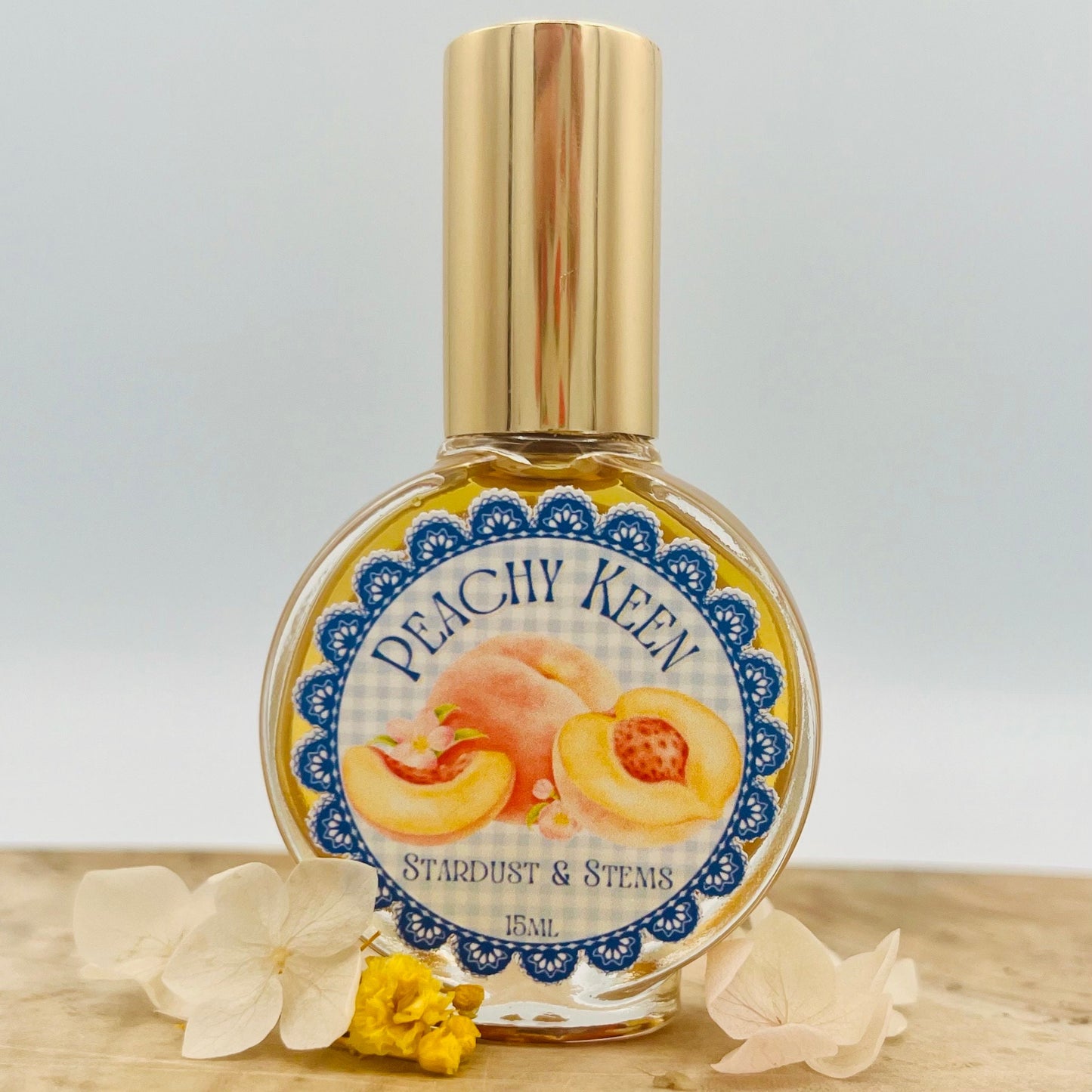 Sugared Peach Perfume- PEACHY KEEN, Peaches and Cream, Natural Fruity Fragrance, Summer Scent, Handmade Perfume, Indie Perfume