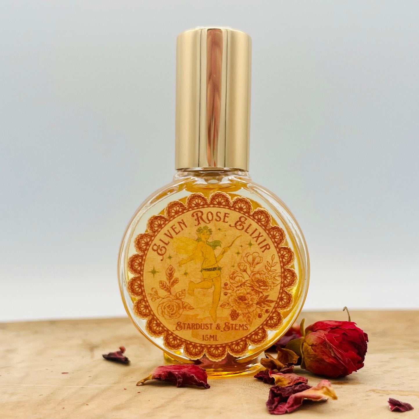 ELVEN ROSE ELIXIR Perfume, Rose Petals, Amber, Vanilla, Honeysuckle, Raspberry, Oil Perfumery, Sweet Bulgarian Rose Oil, Elf Magic, Fairy