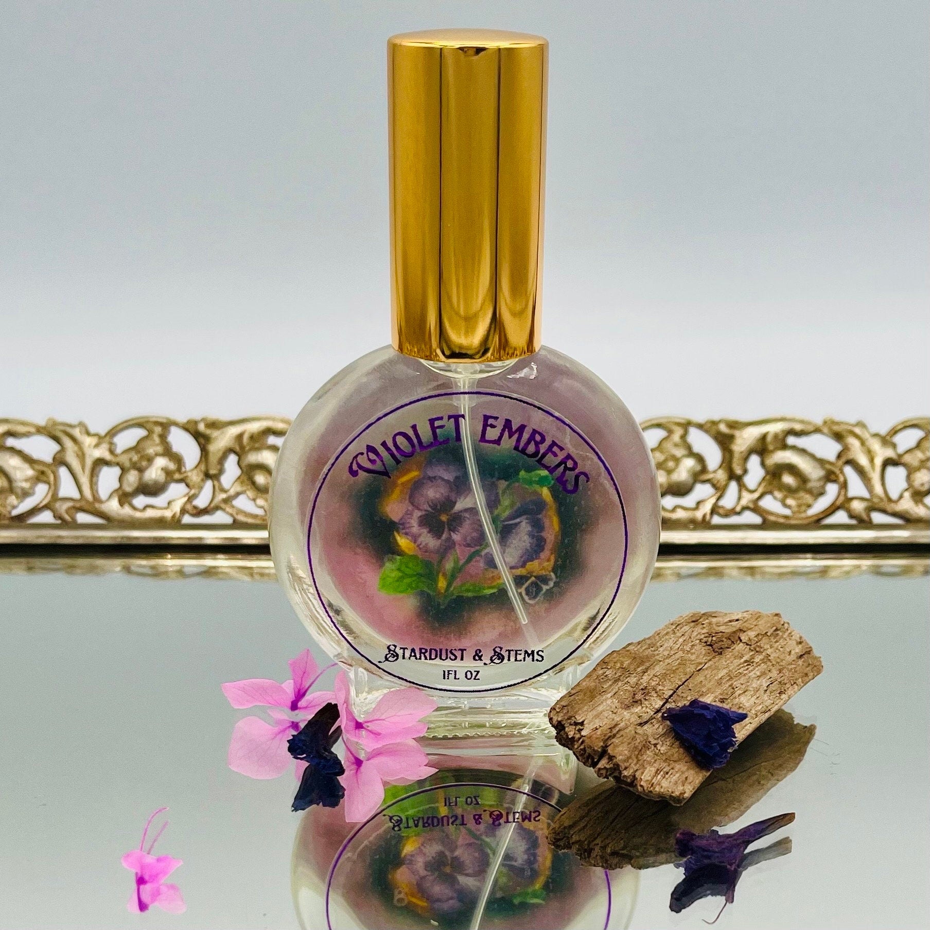 VIOLET EMBERS PERFUME Powdery Flowers, Ashes, Vanilla, Wood, Leather, Bonfire, Smoke, Cologne, Iso E Super, Victorian Dark Academia Scent