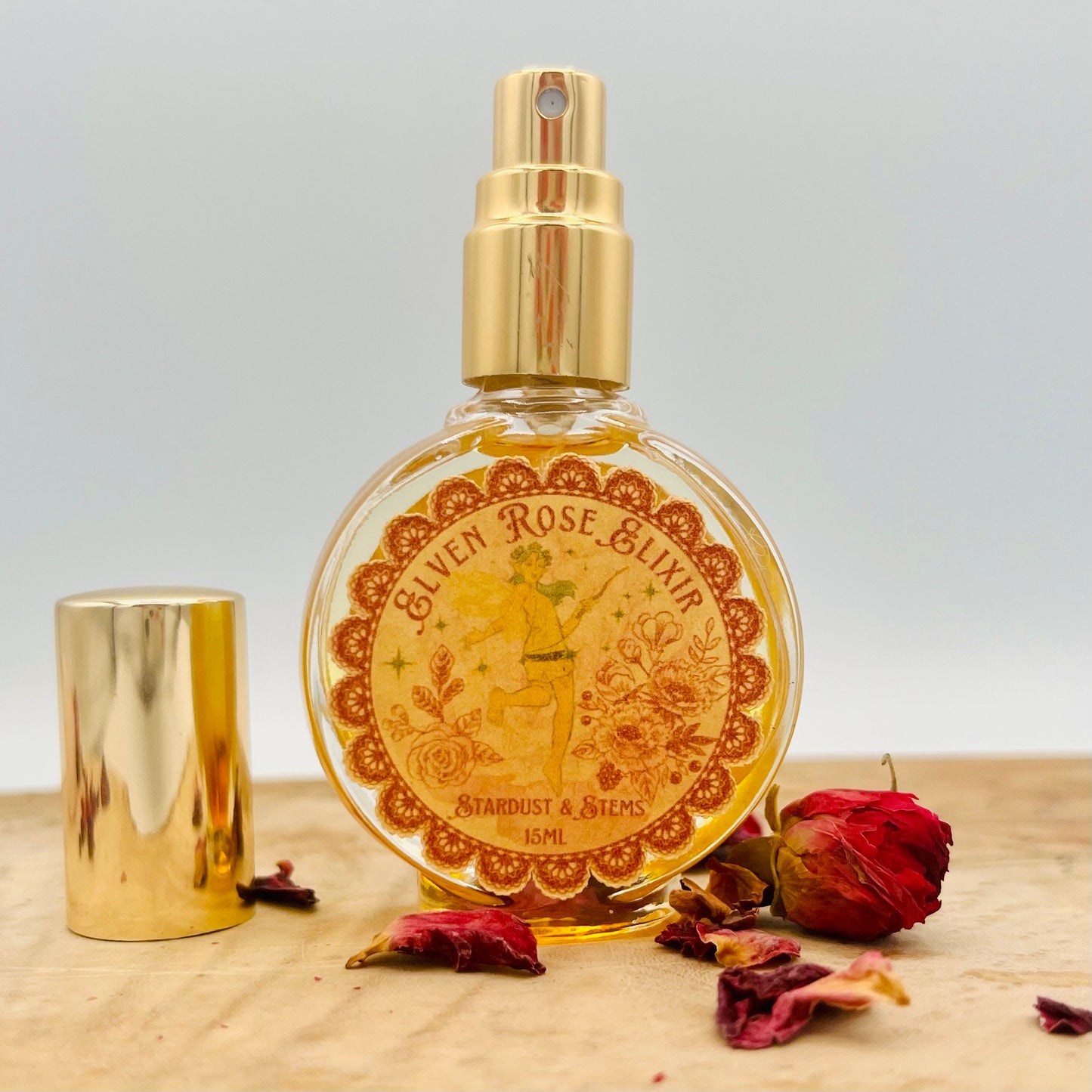 ELVEN ROSE ELIXIR Perfume, Rose Petals, Amber, Vanilla, Honeysuckle, Raspberry, Oil Perfumery, Sweet Bulgarian Rose Oil, Elf Magic, Fairy