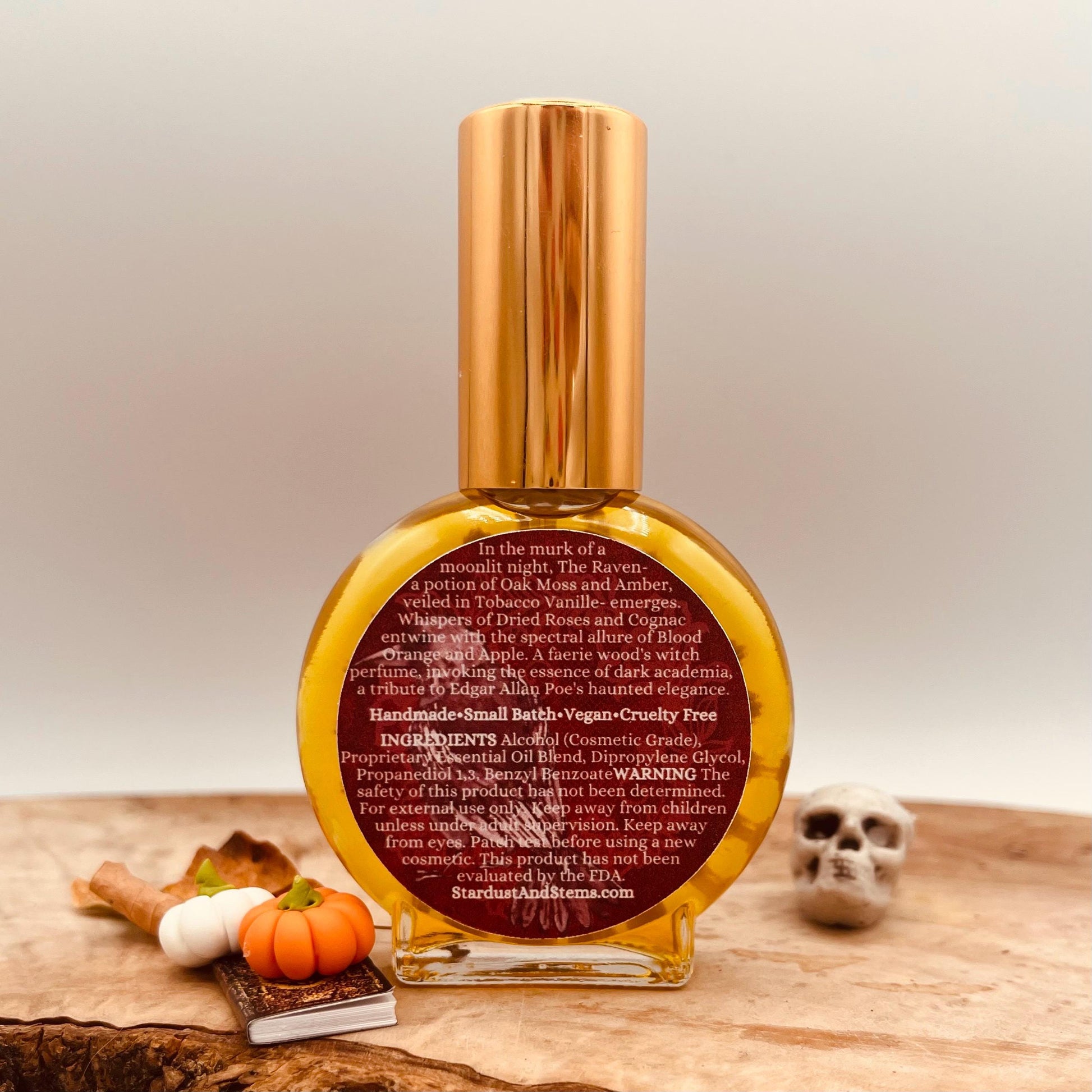 THE RAVEN PERFUME - Tobacco Vanille, Dried Rose, Brandy, Blood Orange, Oak Moss, Edgar Allen Poe, Dark Academia Witchy Fall Goth Fragrance