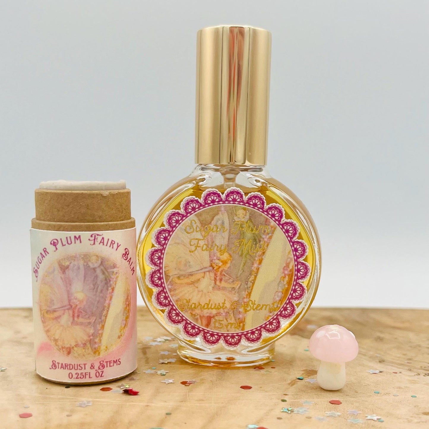 Sugar Plum Fairy Gift Set- Nutcracker Ballet Core Magical Perfume Gift, Herbal Lip Balm, Faery Perfume, Stocking Stuffer, Secret Santa Idea