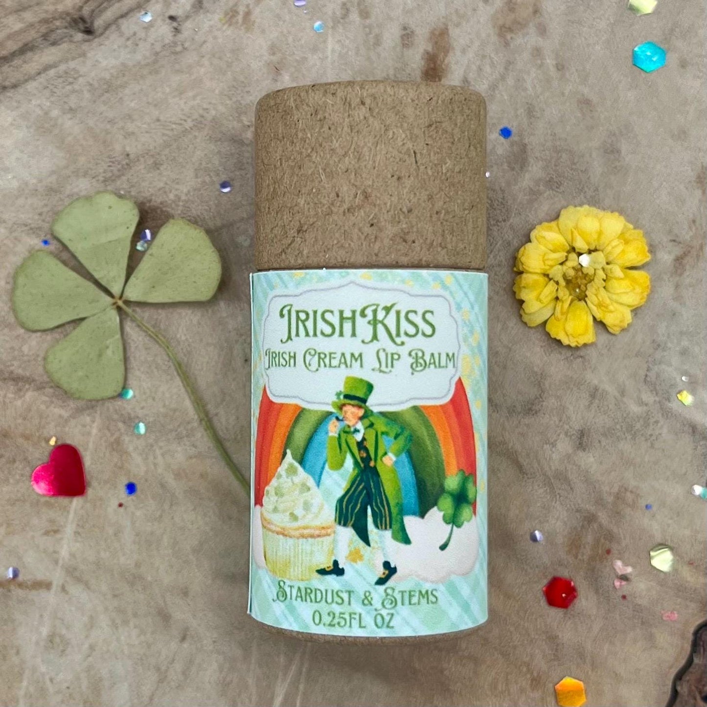 IRISH KISS Irish Cream Lip Balm for St Patricks Day- Cocoa Butter, Whiskey, Coffee, Cream, Vegan Sustainable Lip Moisturizer, St Paddys Gift