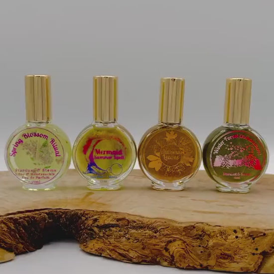 Perfume Set of Four Handcrafted Perfumes for Every Seasom- Spring, Summer, Fall & Winter | Handmade, Small Batch, Natural, Indie Fragrance